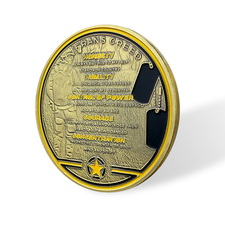 Military Challenge Coin Veteran Glory Creed Thank You Gift-AtSKnSK