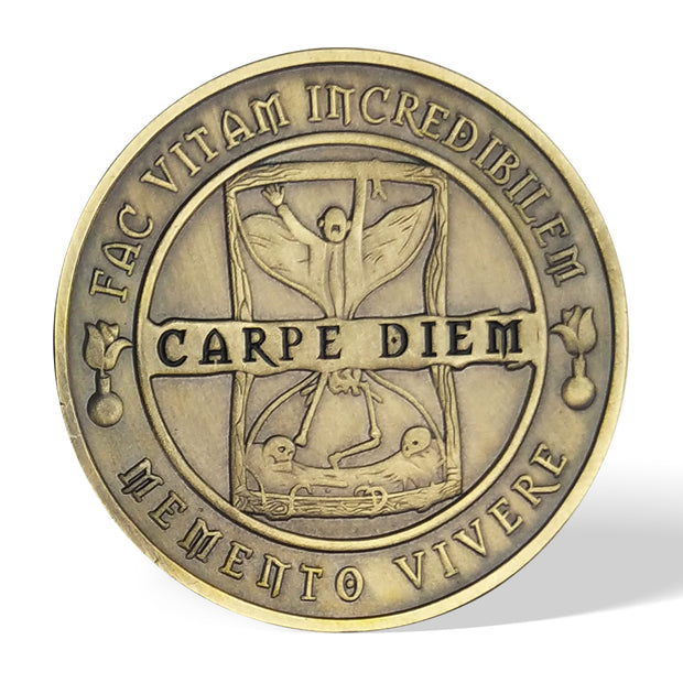 Memento Mori Memento Vivere Coin-Momento Mori Coins EDC Coin Stoic Reminder Token