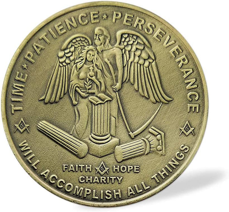 Masonic Challenge Coin With Guardian Angel Master Freemason Member Gift