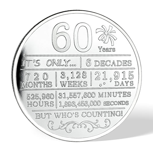 Happy Birthday Coin, Birthday Gifts for Friends 40,50,60 Years,silver
