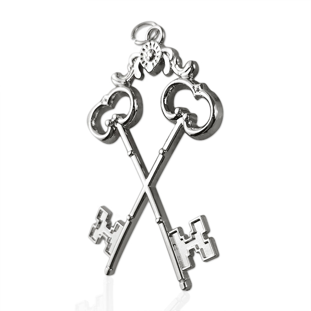 Masonic the Cross Vault Keys Treasurer Sliver Jewel Pendant