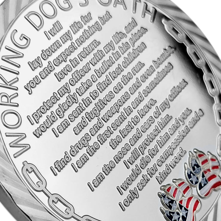 US Working Dog’s Oath The Thin Blue Line Police Challenge Coin