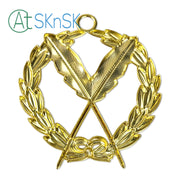 Masonic Secretary Gold Jewel Pendant the Feather Quill
