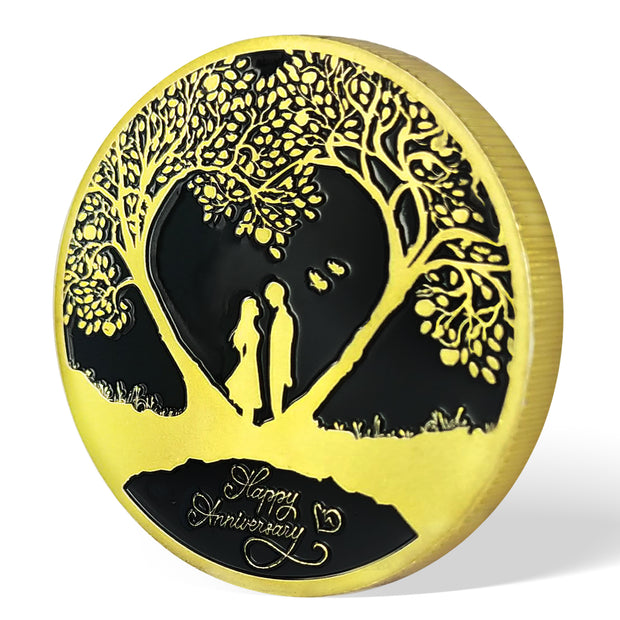 Love Tree-Shaped Wedding Commemorative Coin Anniversary Gift