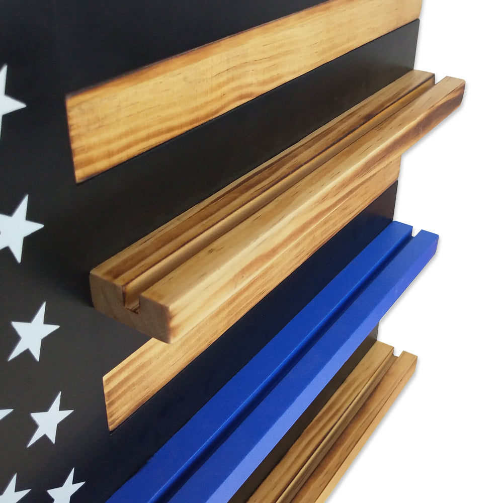 A Thin Blue Line Flag Display Wall Mountable