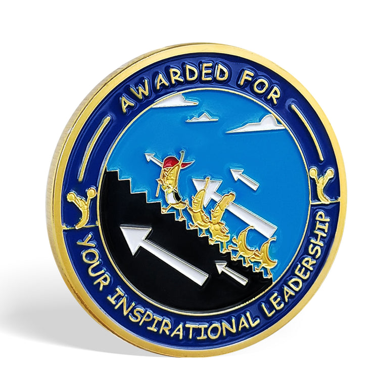 Encouragement Challenge Coin-Employee Appreciation Gifts Inspirational Thank You Coin for Students and Cowokers-Climb Stairs