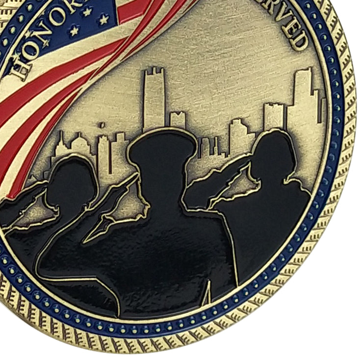 Military Veterans Salute Challenge Coin Prayer Medallion Honorable Hero Collectible-AtSKnSK