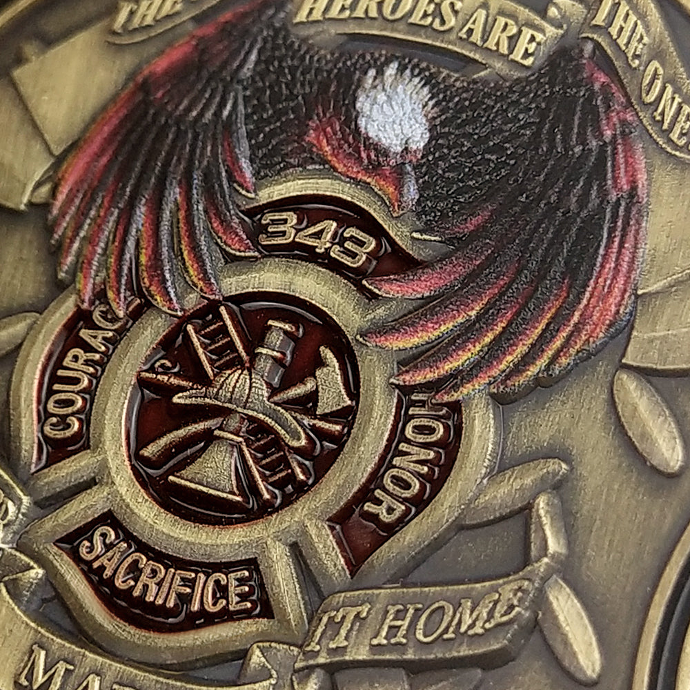 Firefighter Prayer 911 Fallen Hero Challenge Coin