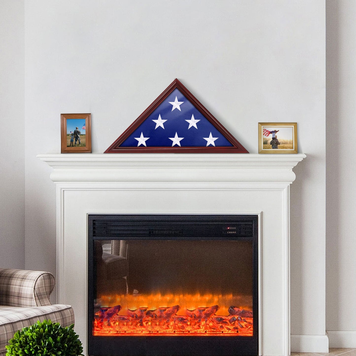 5‘ × 9‘ Memorial Flag Display Cherry Shadow Box