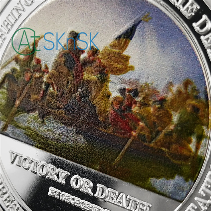 George Washington Crossing Delaware River Challenge Coin
