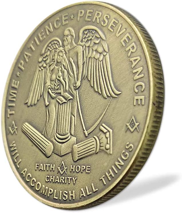 Masonic Challenge Coin With Guardian Angel Master Freemason Member Gift