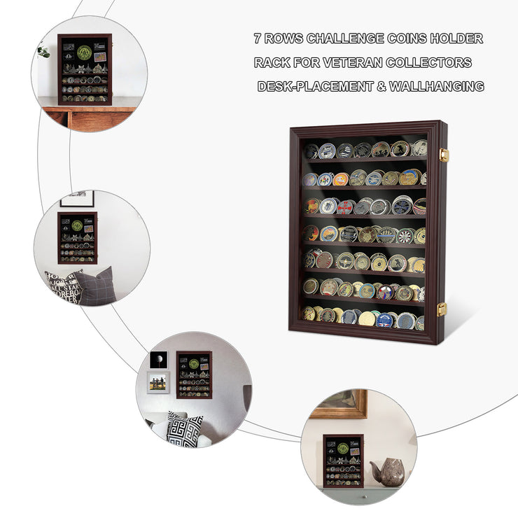 7 Tiers Cabine Challenge Coin Display Shadow Box