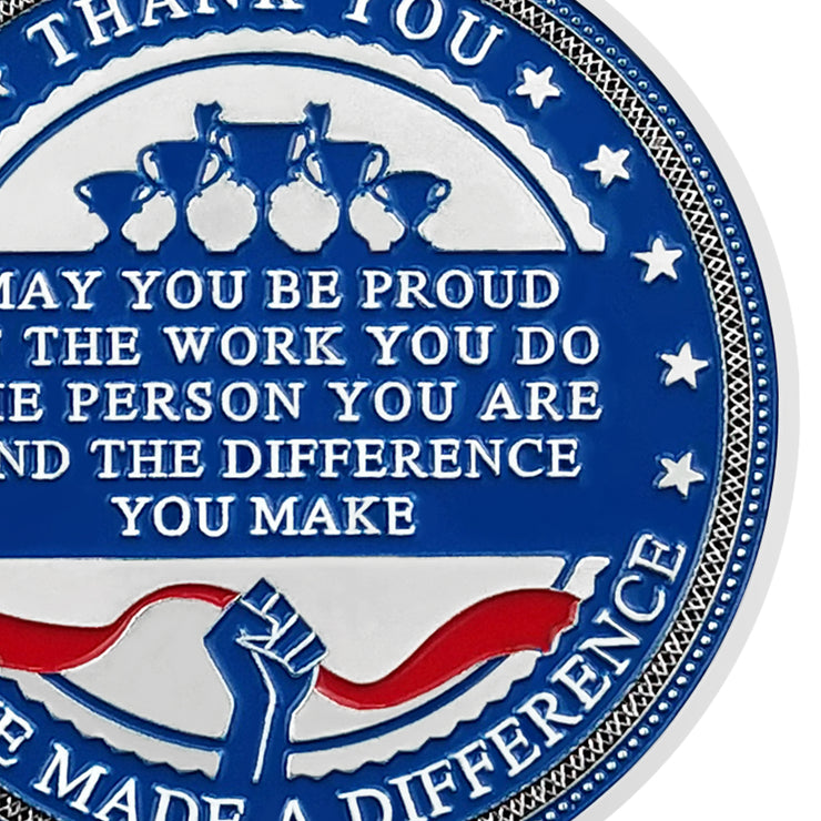 Encouragement Challenge Coin-Employee Appreciation Gifts Inspirational Thank You Coin for Students and Cowokers-Going Above and Beyond