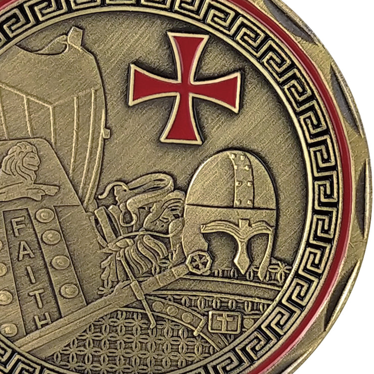 Put On the Full Armor of God Challenge Coin Crusader Pray Always Collectible Coin