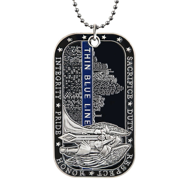 Law Enforcement Challenge Coin Dog Tag St Michael Police Guardian Pendant Chain
