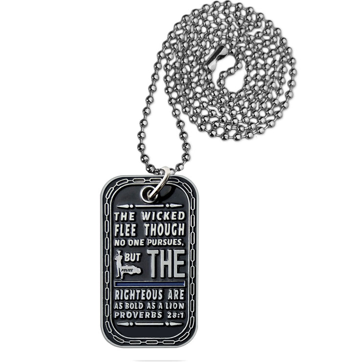 LEO Challenge Coin A Thin Blue Line Dog Tag Police Lion Featured Collectible