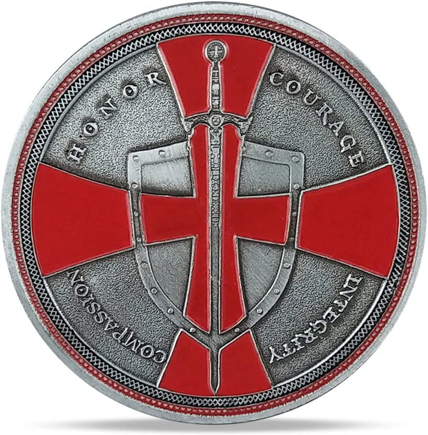Knight Templar Challenge Coin Red Cross Religious Coin Collection Commemorative Gift