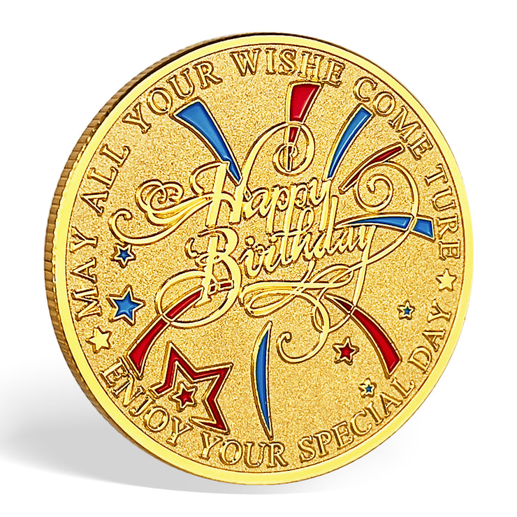 Happy Birthday Coin, Christian Birthday Gifts for Friends for Siblings, Grandson or Granddaughter, Boys & Girls, The girl scatters the flowers