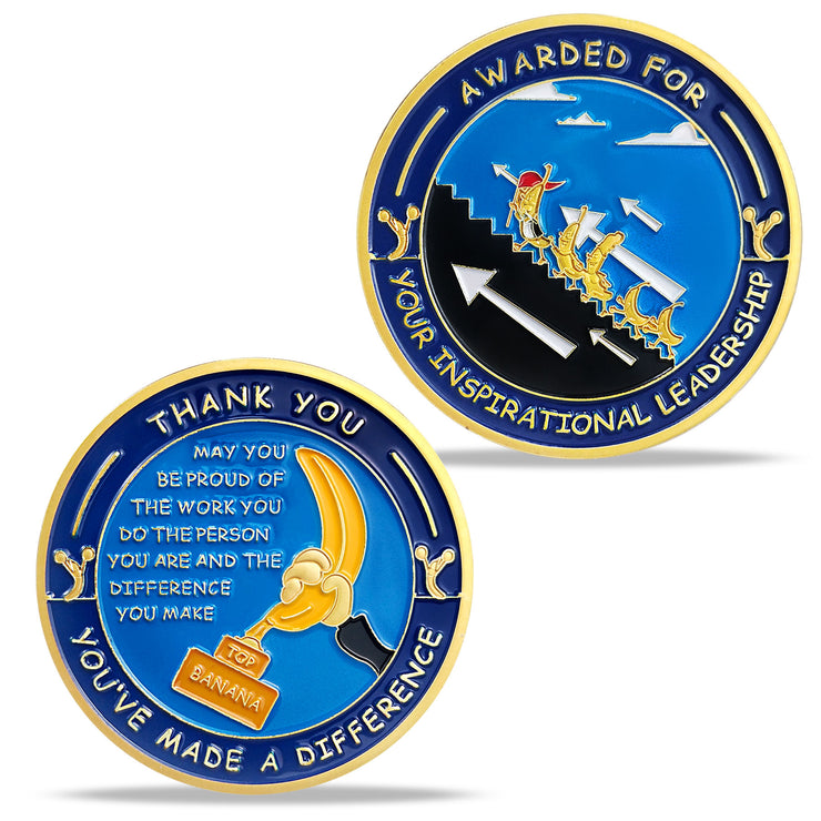 Encouragement Challenge Coin-Employee Appreciation Gifts Inspirational Thank You Coin for Students and Cowokers-Climb Stairs