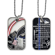 Police Commmorative Prayer Dog Tag Featured Challenge Coin Blue Lives Matter