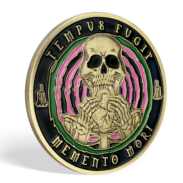 Memento Mori Memento Vivere Coin-Momento Mori Coins EDC Coin Stoic Reminder Token