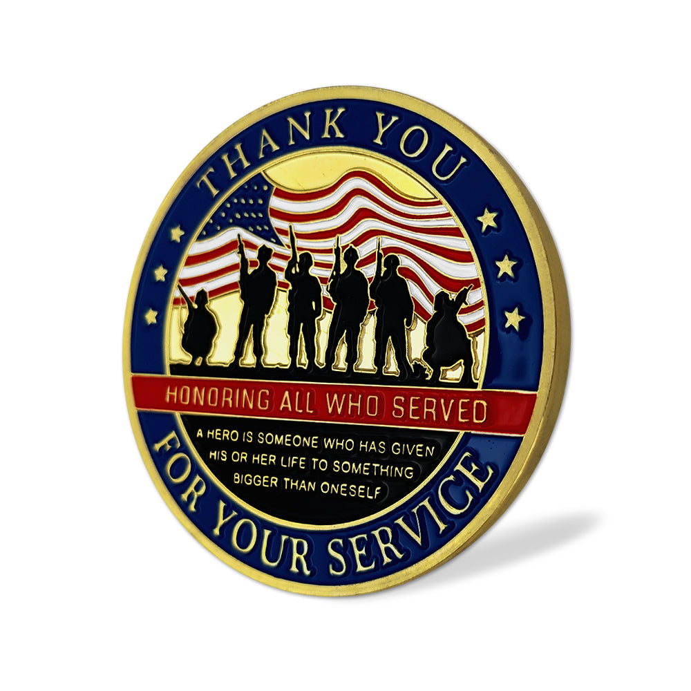 US Military Veterans Thank You for Your Service Army Appreciation Challenge Coin