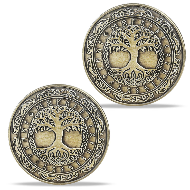 Viking Yggdrasil Tree of Life Coin Nordic Mythology Talisman
