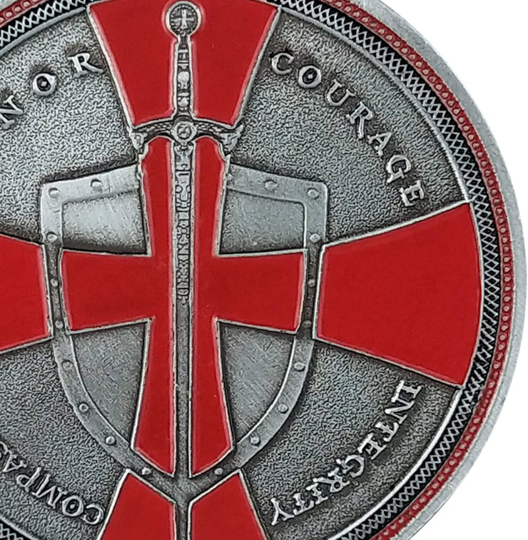 Knight Templar Challenge Coin Red Cross Religious Coin Collection Commemorative Gift