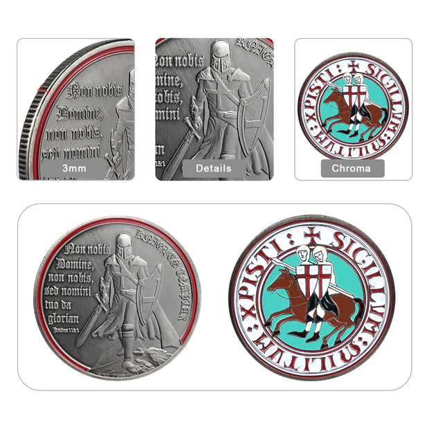 Knights Templar Challenge Coin 4 Style
