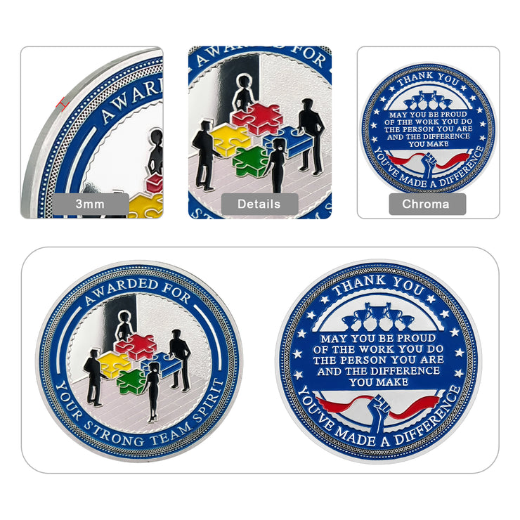 Encouragement Challenge Coin-Employee Appreciation Gifts Inspirational Thank You Coin for Students and Cowokers-Team Spirit