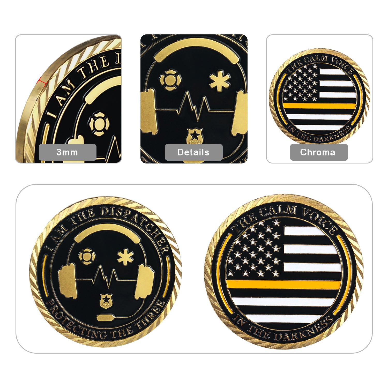 911 Dispatcher A Thin Yellow Line Challenge Coin