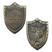 St Micheal Archangel Shield Challenge Coin Quis ut Deus Christian Gift for Men