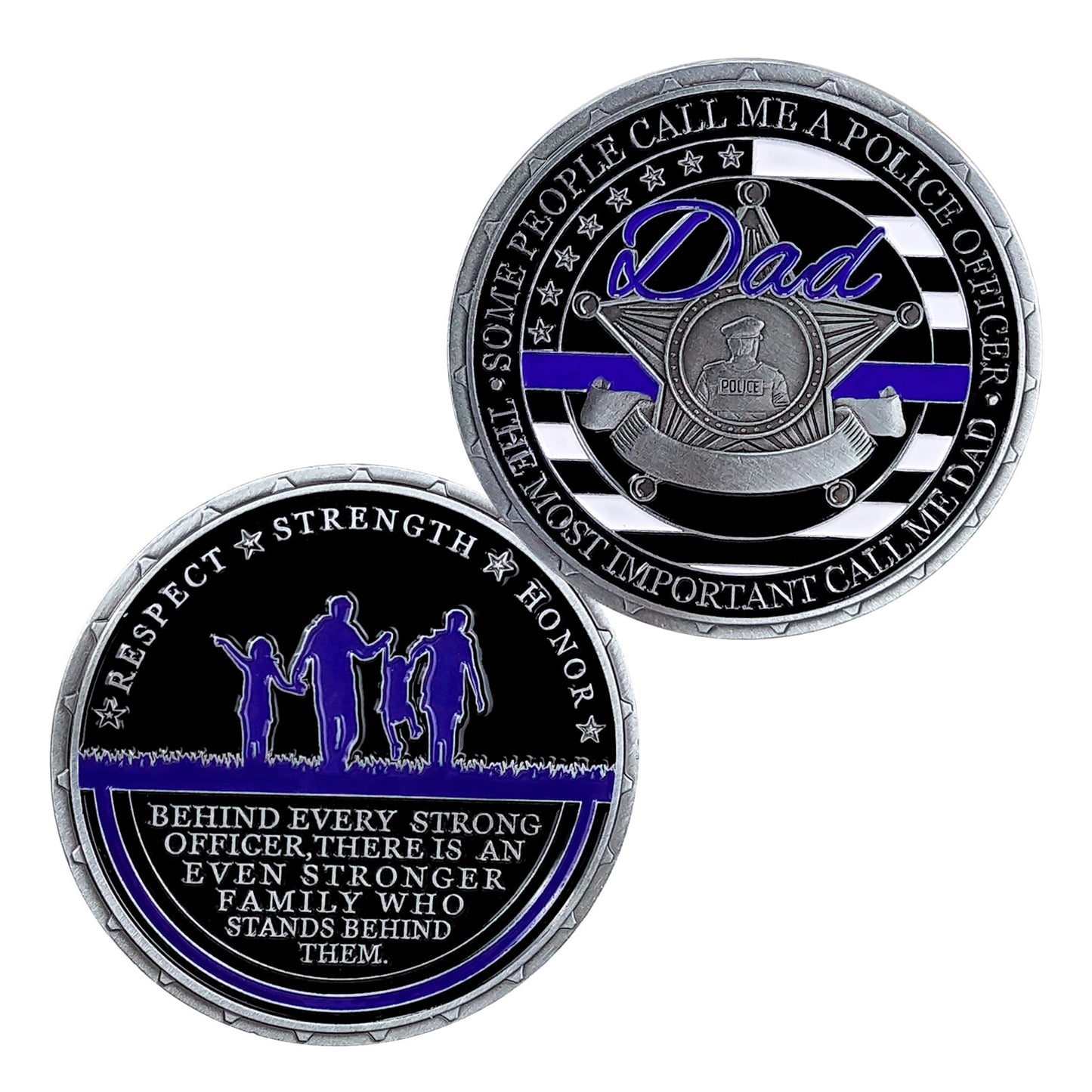 Police Officer Family Challenge Coin Honor Dad Father Respect Collectible Gift Coin