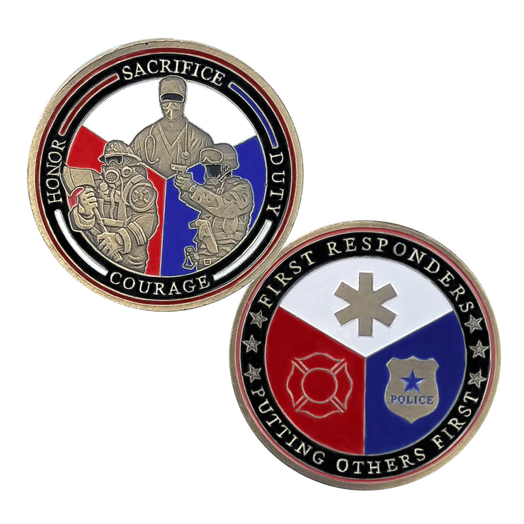 first responder challenge coin swat emt firefighter