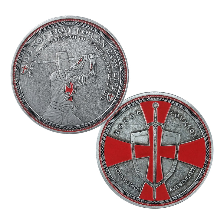 Knight Templar Challenge Coin Red Cross Religious Coin Collection Commemorative Gift
