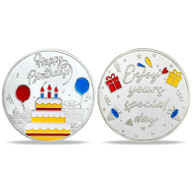 Happy Birthday Coin, Christian Birthday Gifts for Friends for Siblings, Grandson or Granddaughter, Boys & Girls, Red and Blue Balloon