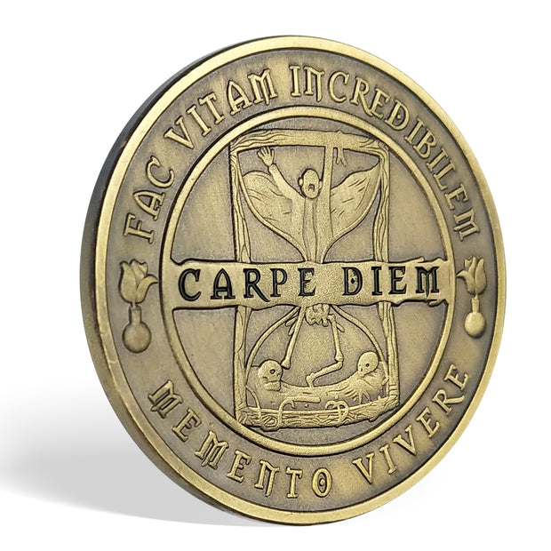 Memento Mori Memento Vivere Coin-Momento Mori Coins EDC Coin Stoic Reminder Token