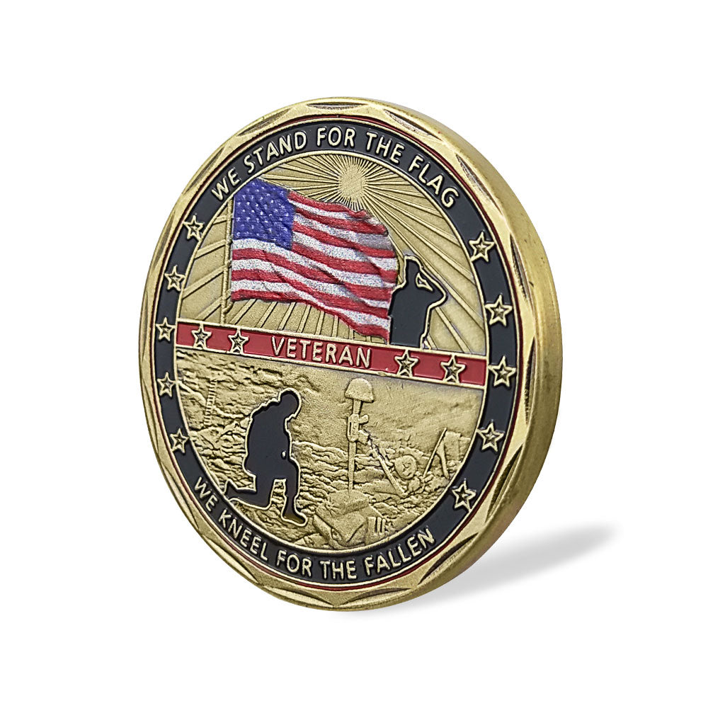 United States Veteran We Stand for the Flag Challenge Coin Military Retirement Gifts
