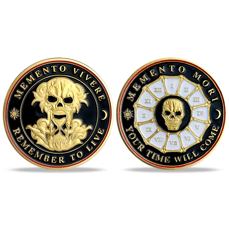 Memento Mori Coin-Momento Mori Coins for Daily Stoic Practice, Remember to Live EDC Coin
