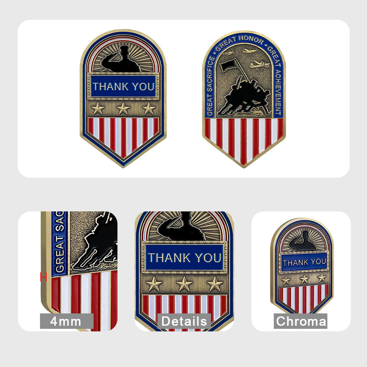 Iwo Jima Veterans Challenge Coin Featured Collectible Chip Thanksgiving Gift