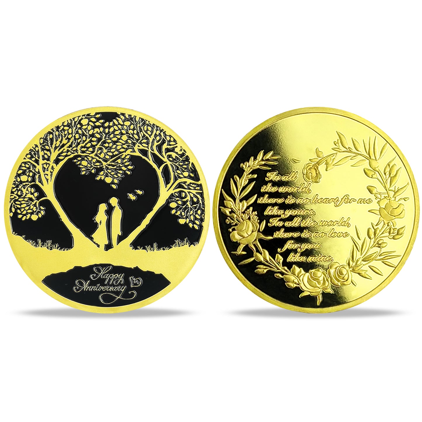 Love Tree-Shaped Wedding Commemorative Coin Anniversary Gift