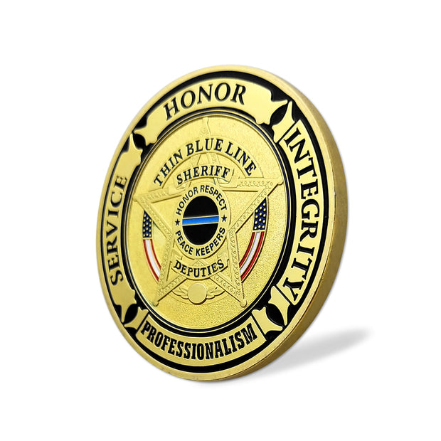 Law Enforcement Oath of Honor Blue Line Police Challenge Coin