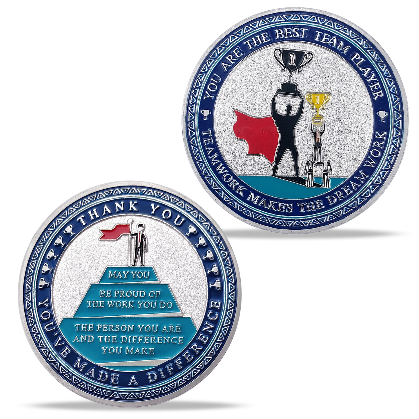 Encouragement Challenge Coin-Employee Appreciation Gifts Inspirational Thank You Coin for Students and Cowokers-Team Superman
