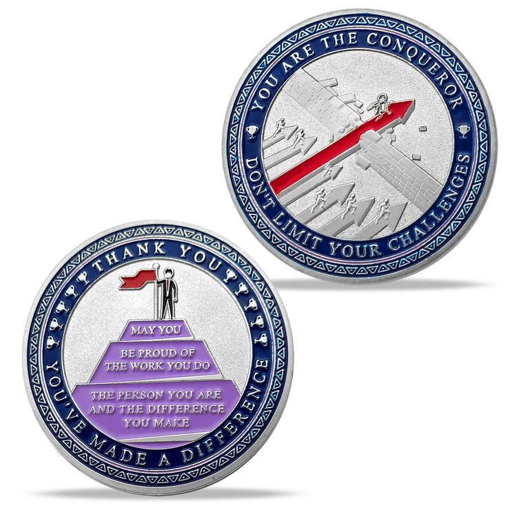 Encouragement Challenge Coin-employee Appreciation Gifts Inspirational Thank You Coin for Students and Cowokers-the Red Arrow Breaks the Wall