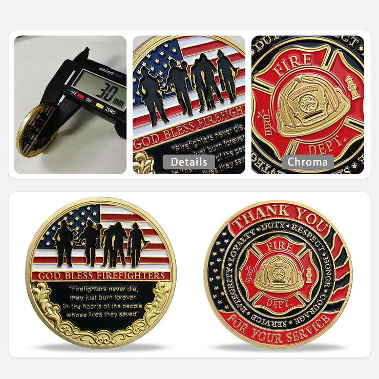 Firefighter Challenge Coin Thank You for Your Service