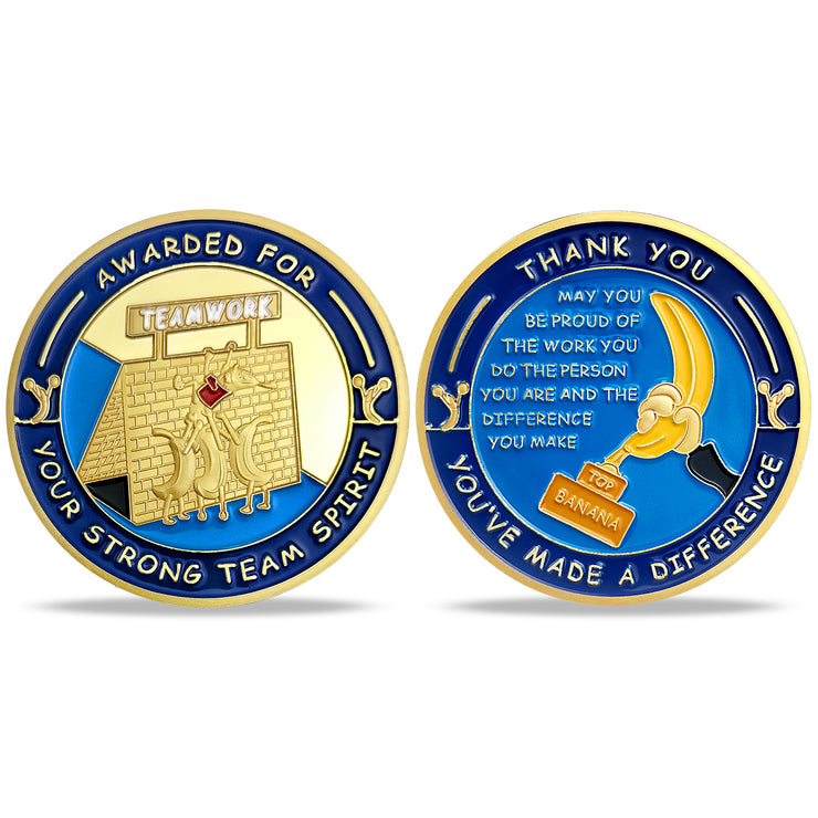 Encouragement Challenge Coin-Employee Appreciation Gifts Inspirational Thank You Coin for Students and Cowokers-Team Work