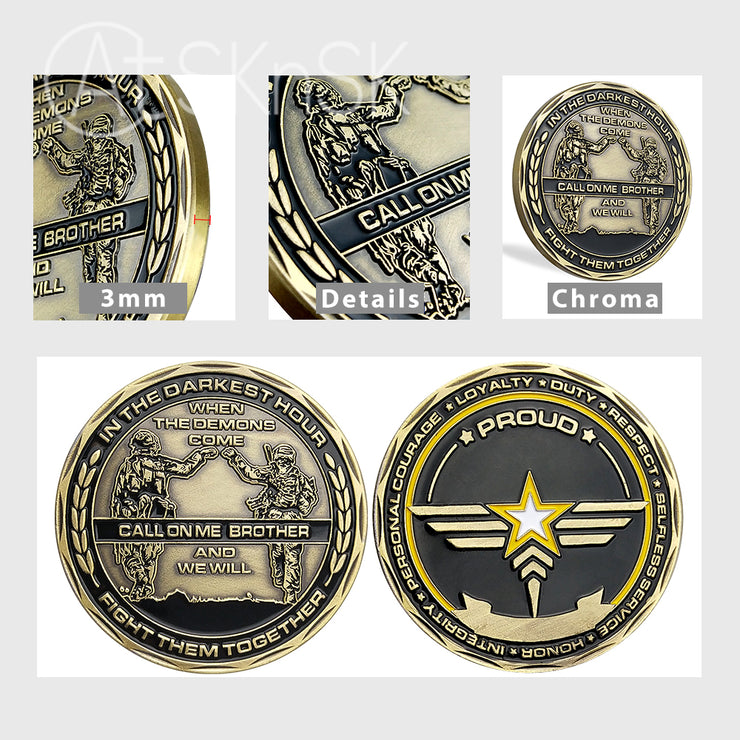 US Army Brofist Challenge Coin Bronze Military Collectible Soldier Fist Bump-AtSKnSK