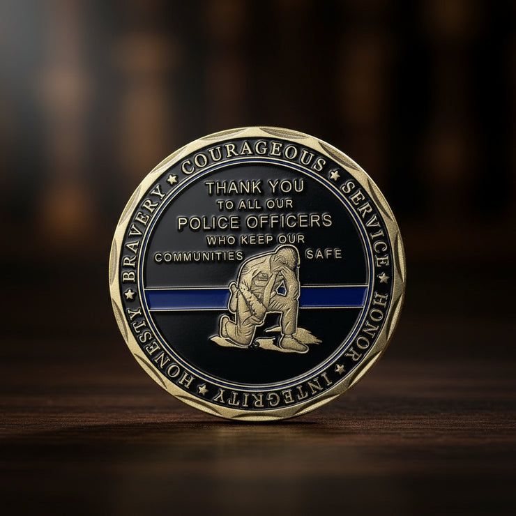 Law Enforcement Prayer Challenge Coin Bronze Crusader Warrior Police Collectible
