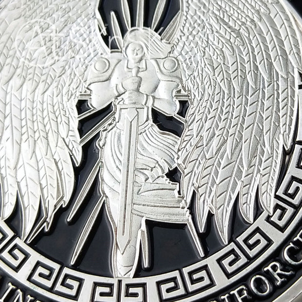 Guardian Angel Police Prayer Challenge Coin Sliver Religious Gift Coin