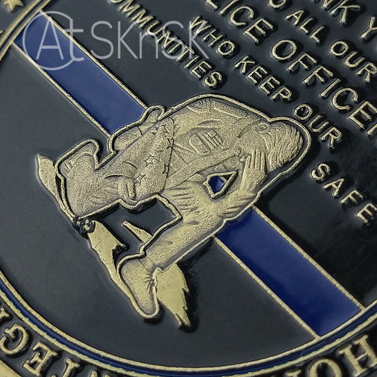 Law Enforcement Prayer Challenge Coin Bronze Crusader Warrior Police Collectible